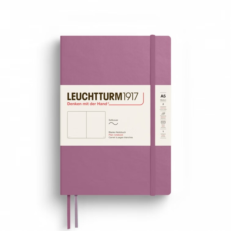 【可定制】LEUCHTTURM1917笔记本德国灯塔本子A5软皮手账记事日记本会议记录商务礼品老师 （2025新色）脏玫瑰 点格内页