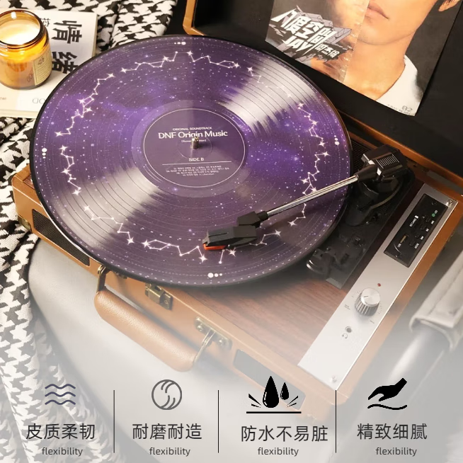 MZELI KING复古黑胶唱片机蓝牙音响音乐神器唱片播放器生日乔迁新婚礼物七夕礼物可代写贺卡 【一代新款】暗夜黑