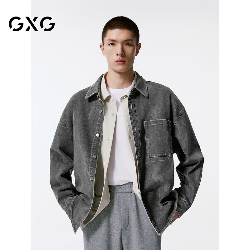 GXG男装牛仔衬衫外套男士24年秋季新品 花色 185/XXL