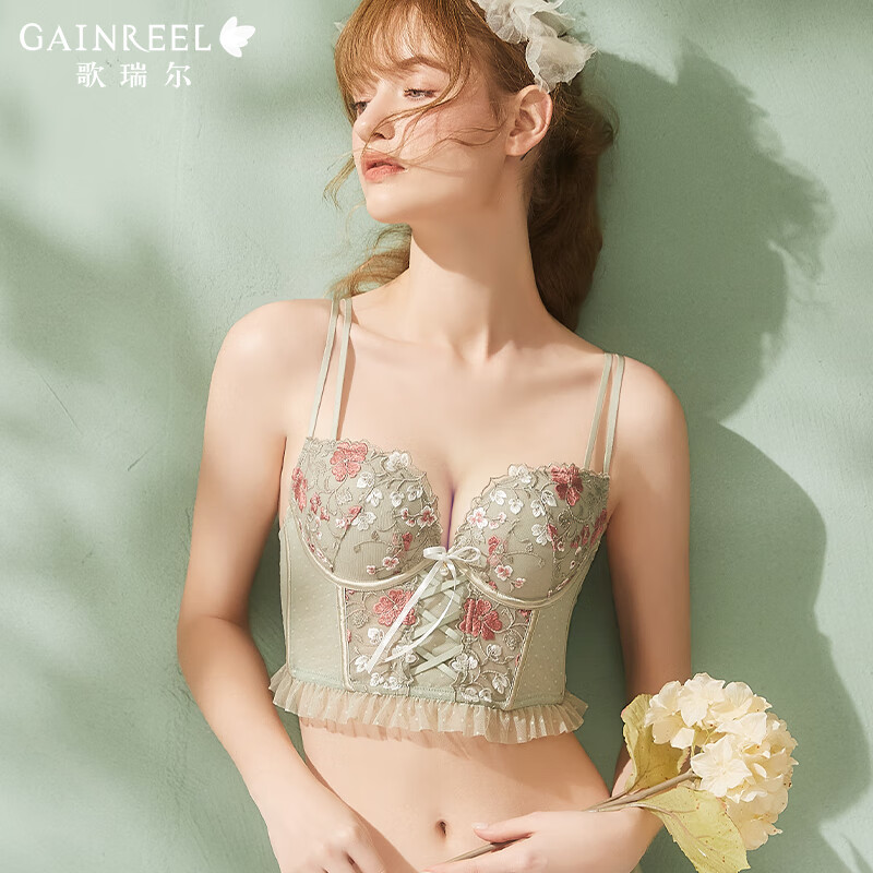 Gainreel歌瑞尔颜值调整型侧收副乳内衣女小胸显大不臃肿承托胸罩透气防下垂文胸 花粉色 20286 A75