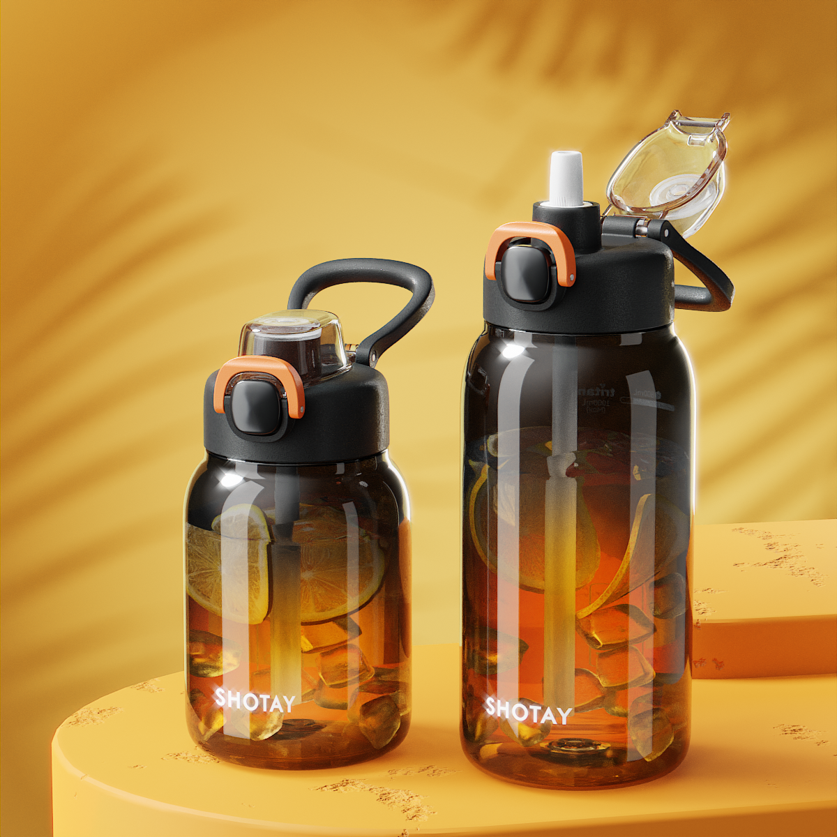 尚泰高颜值大容量水杯男女生学生tritan吸管杯子便携运动水杯 星空黑