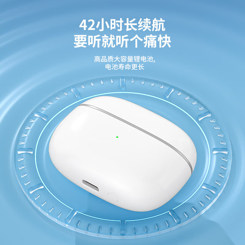 ONEMUST ANC主动降噪无线蓝牙耳机高品质入耳式运动跑步适用华为vivo小米oppo荣耀索尼手机通用电竞低延迟 豪华白色主动降噪+蓝牙5.3 【ANC+ENC双降噪】AI双连