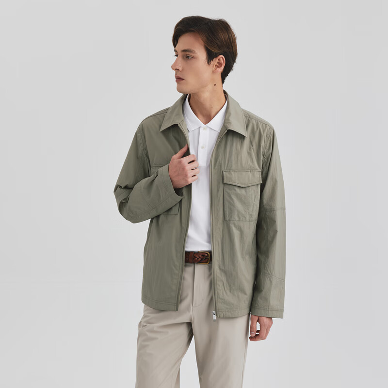 Scofield男士25年春季新款轻薄透气舒适商务休闲简约夹克外套上衣 军绿色 M 170