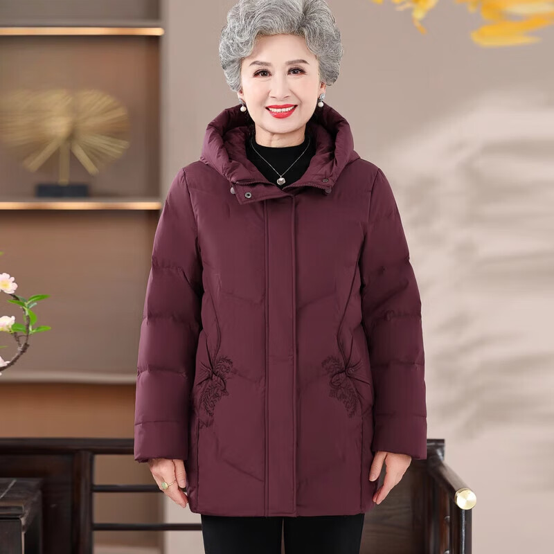 igiftfire中老年棉服女60-70岁奶奶装冬季棉袄中长款人棉衣外套保暖