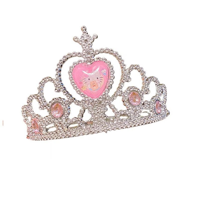 伊莉洛 儿童皇冠头饰水晶发箍小魔仙艾莎公主发卡发饰魔法棒生日礼物 库洛米皇冠【3件套】