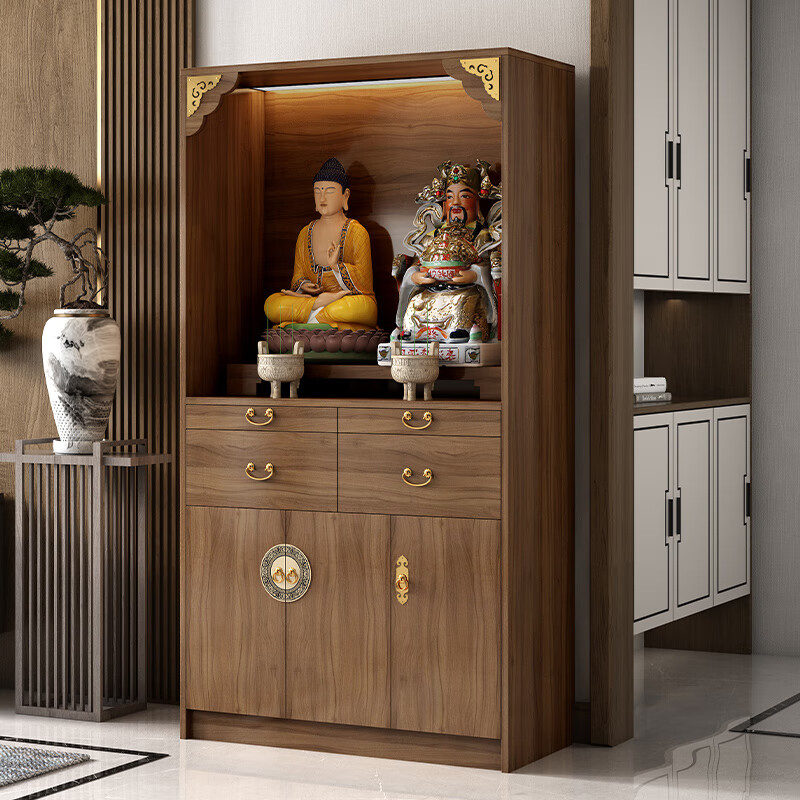双劲佛立龛柜佛台家用拜佛烧香柜供台财神爷柜观音佛像子柜供桌奉龛神