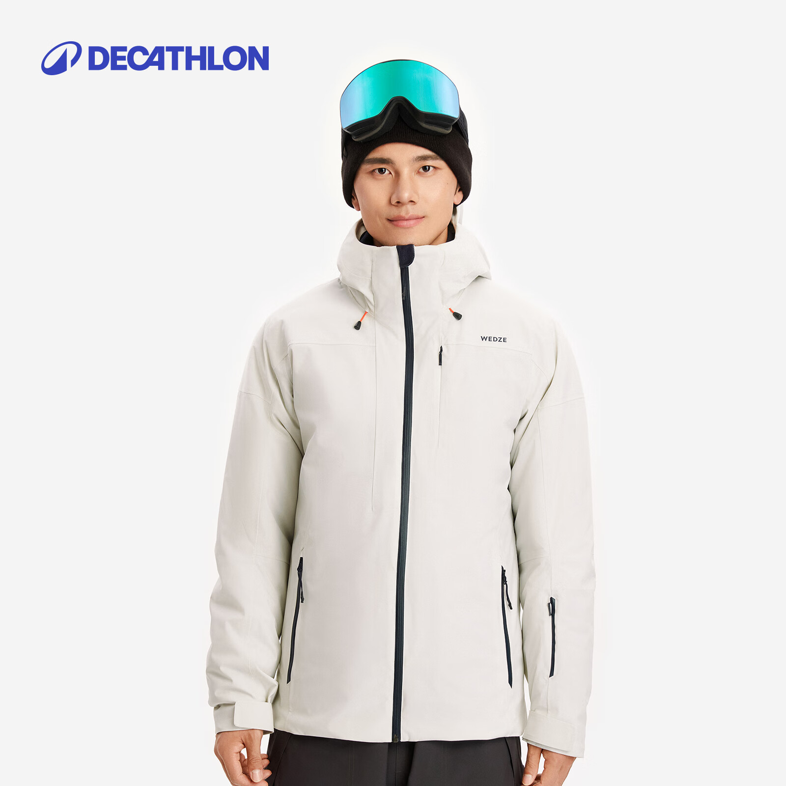 迪卡侬（DECATHLON）户外冬季运动滑雪服加厚保暖防水防风透气轻便SKI 500  【新款】男士米灰色滑雪服 S
