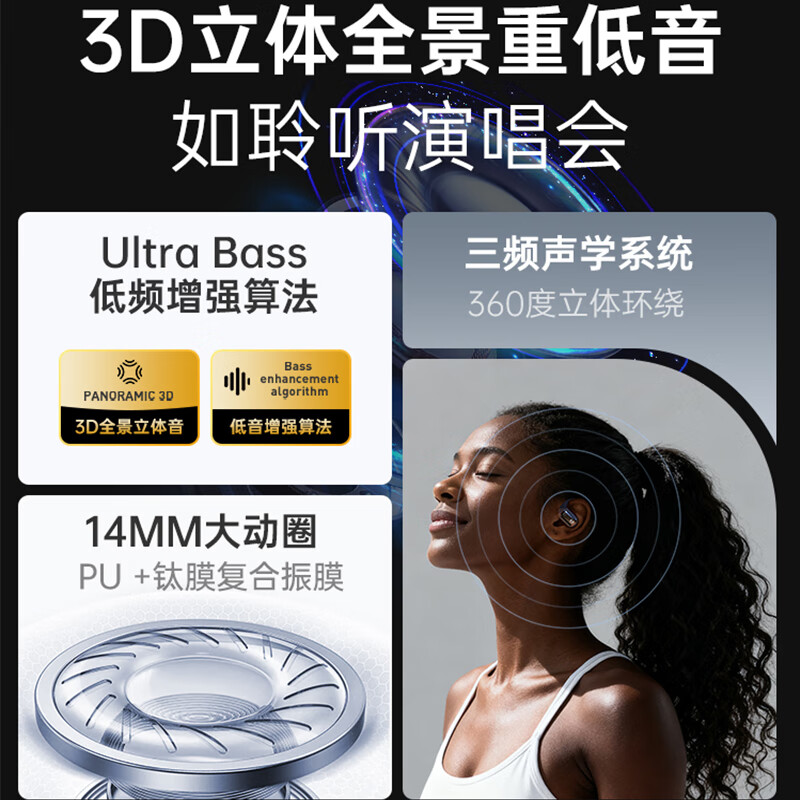 BACHJOHANN【2025新款 | 柏林之声】德国巴赫开放式蓝牙耳机通话降噪运动跑步挂耳式耳机适用华为苹果BACH01 香奈紫【2025新品升级|超长续航|云感佩戴】