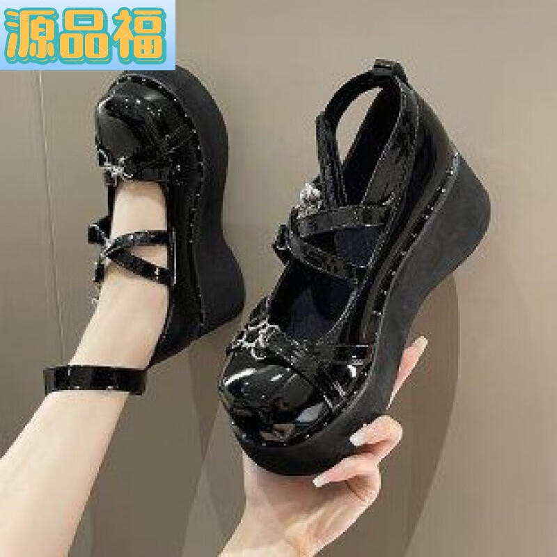 源品福哥特风格辣妹厚底鞋朋克松糕厚底小皮鞋lolita鞋女少女大头鞋