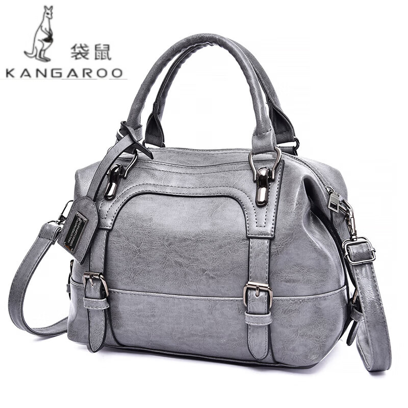 品牌包包女2024新款女士包包时尚复古顿斜挎潮包单肩女包韩版 灰色