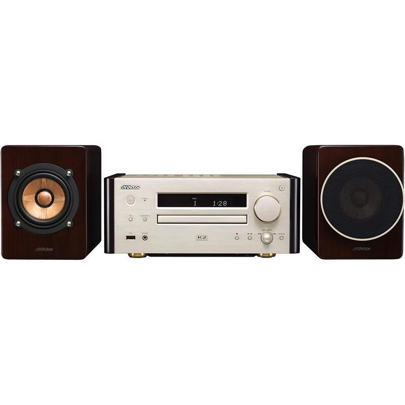 杰伟世（JVC）【日本直邮】多功能组合音响便携蓝牙小型CD播放器收音学习机【需变压器】 EX-HR99【木色 需变压器】