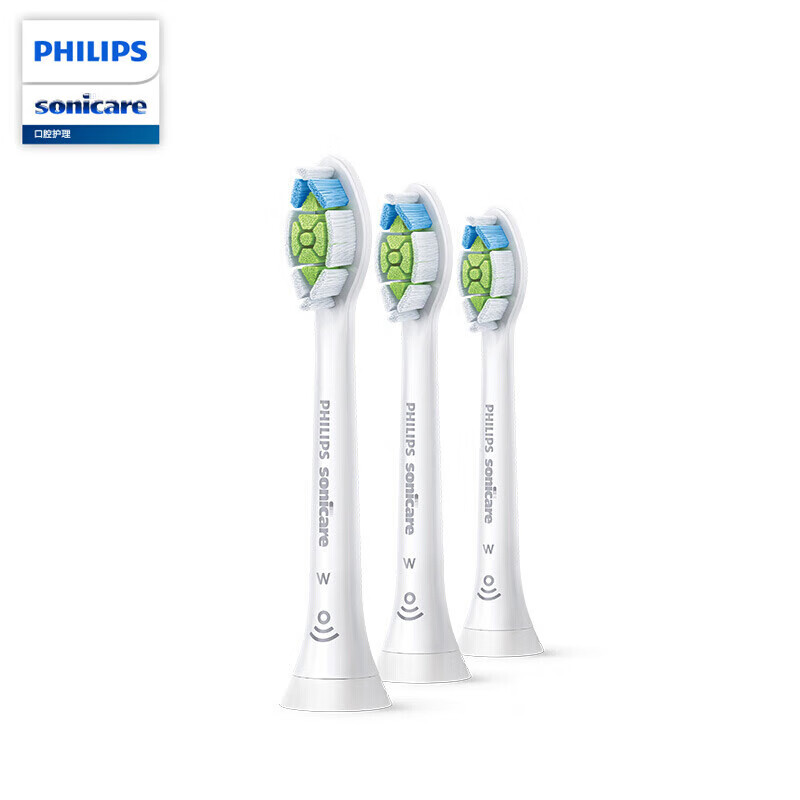 飞利浦(philips)电动牙刷头钻石亮白型w2 hx6063/67 3支装白色适配hx9