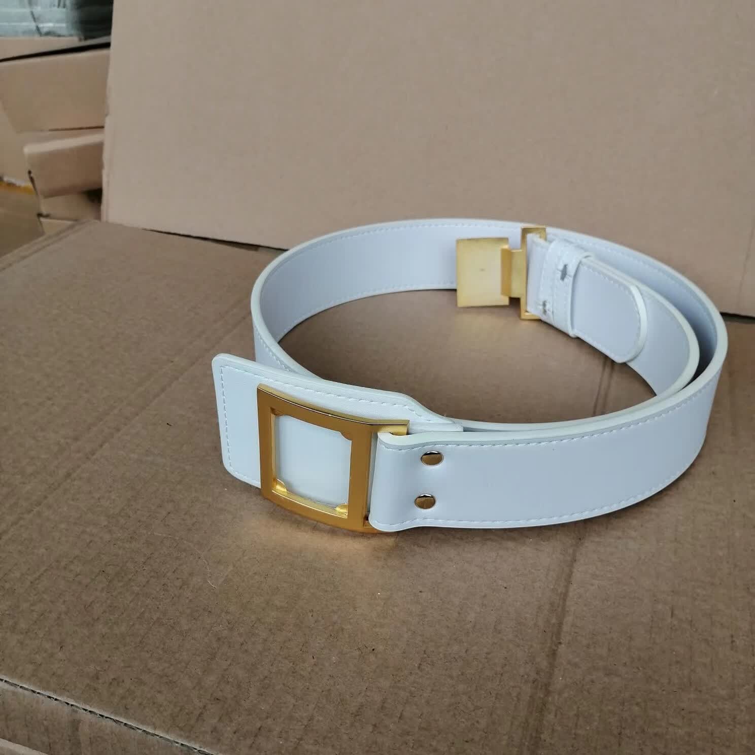 际华特训新式消防员腰带编织内外腰带备勤常服皮腰带作训腰带 白色皮