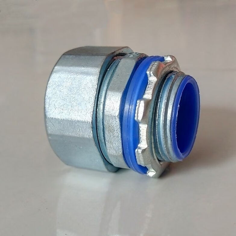 针娘dpj包塑金属软管接头蛇皮管箱接头外丝牙卡套端式自固式镀锌接头