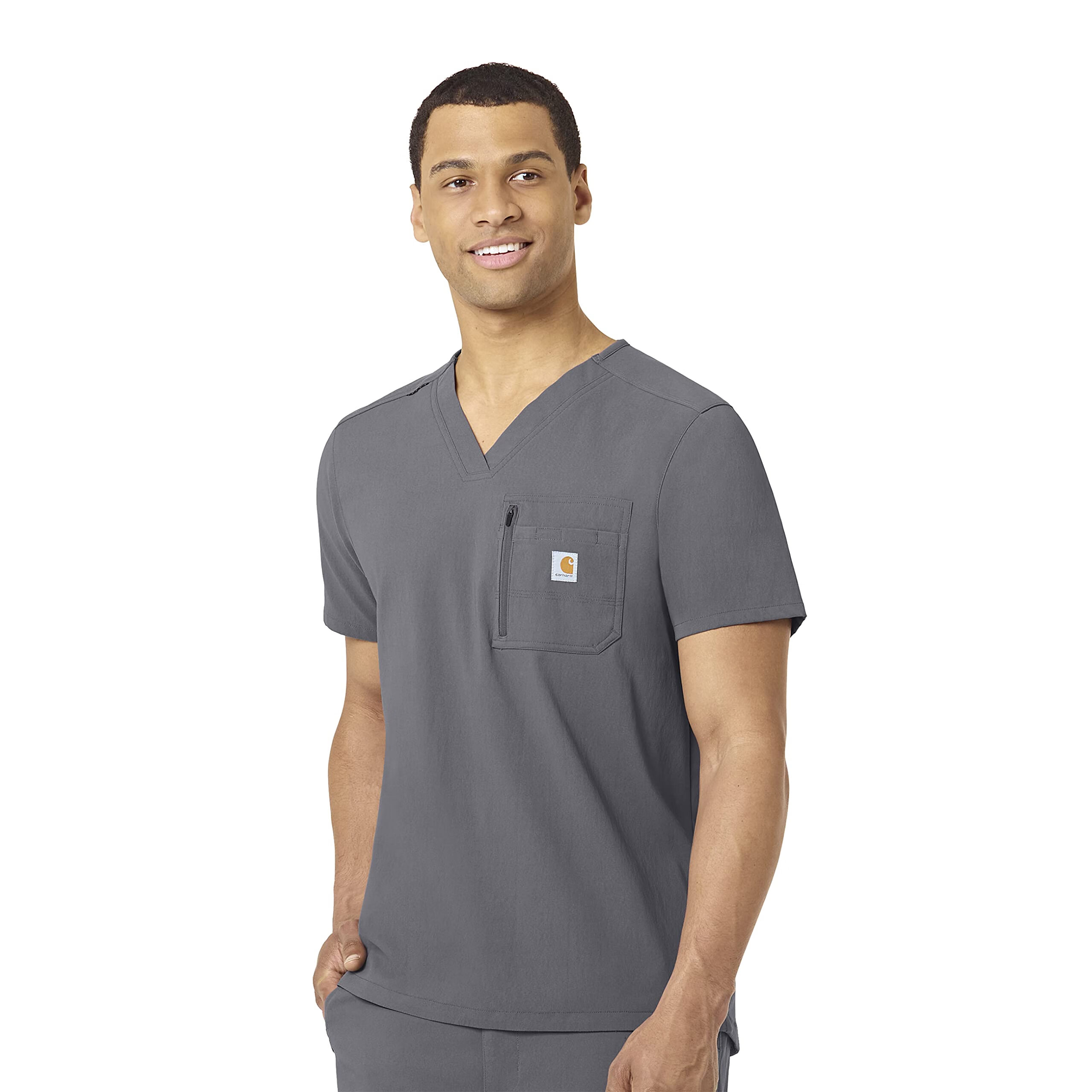 Carhartt 男式 Carhartt Medical 男式时尚修身磨砂上衣, 锡色, L 锡色 L