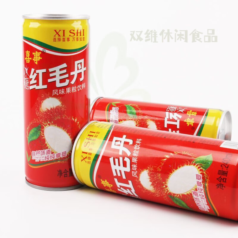 食芳溢云南红毛丹饮料24瓶整箱果味果粒饮料荔枝味饮料易拉罐饮料12瓶
