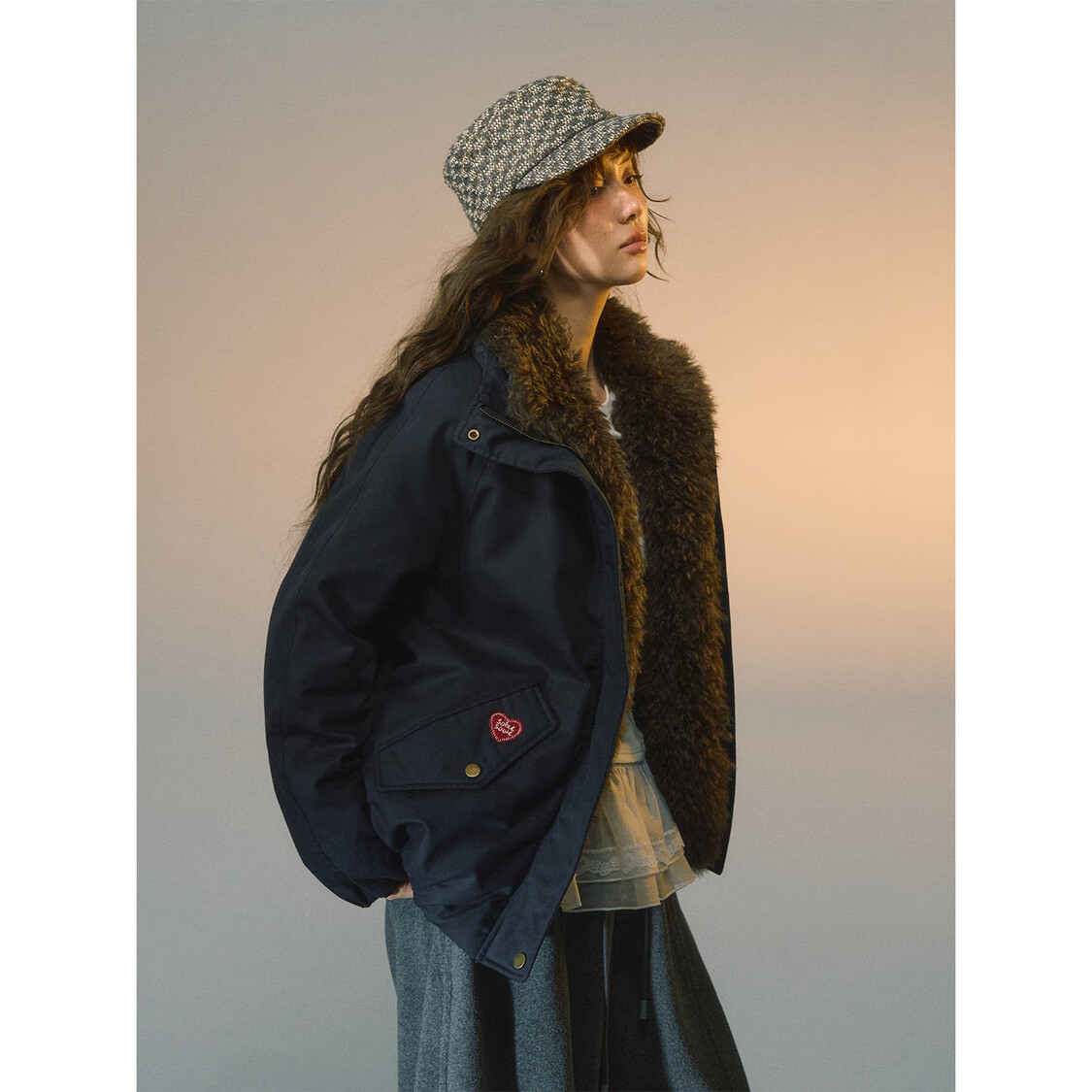 SOMESOWE 可拆卸毛领派克羽绒服保暖冬季新款 深咖色 M