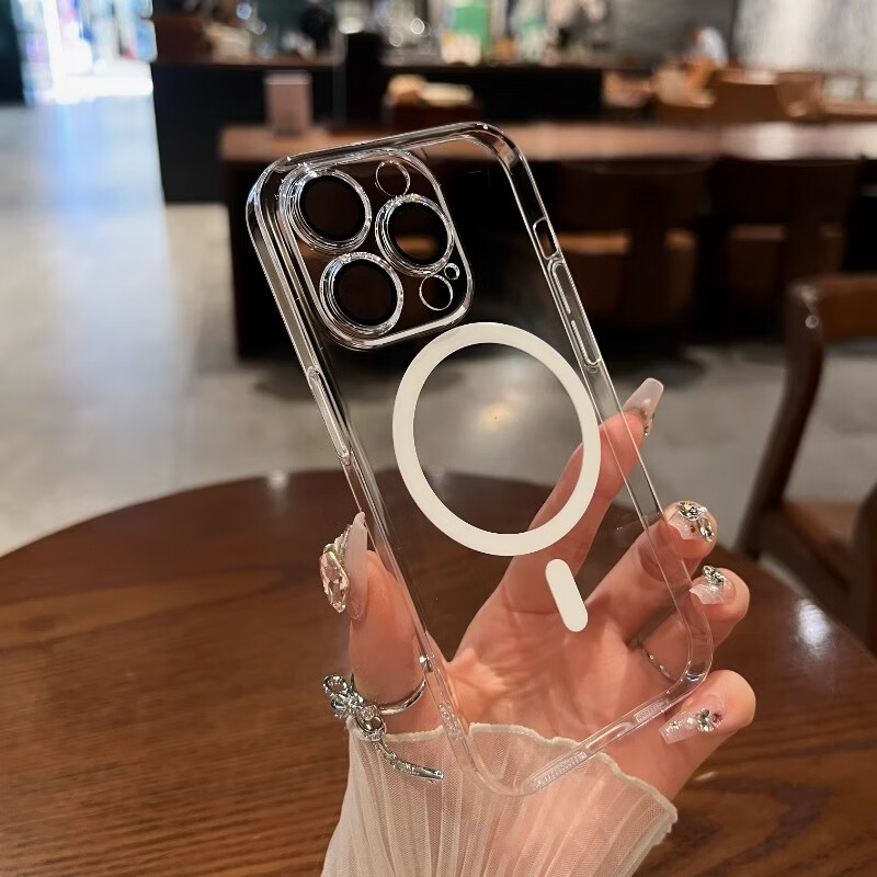 【严选百货】适用苹果16手机壳磁吸x亚克力15透明 护镜光面磁吸【带镜头膜】 iPhone16