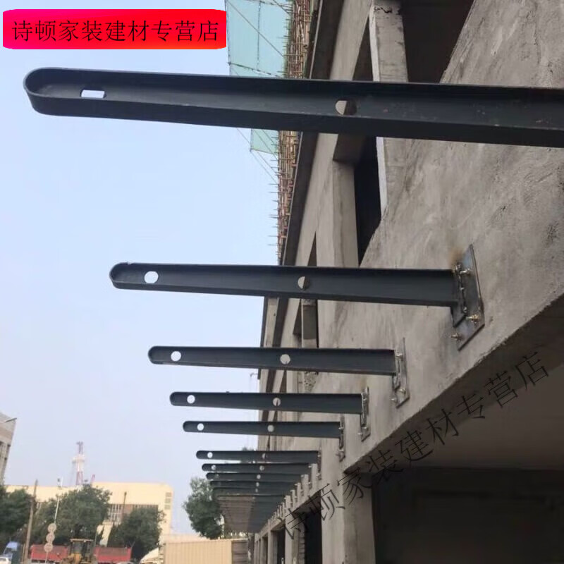 美克杰雨棚钢梁雨篷支架h型t型铁支架钢结构玻璃幕墙不锈钢爪件拉杆