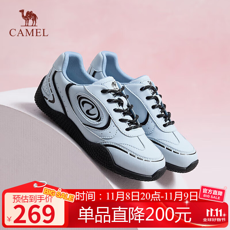 骆驼（CAMEL）【王俊凯同款】月牙2.0德训鞋女运动休闲鞋 L25S577059C 蓝色 40