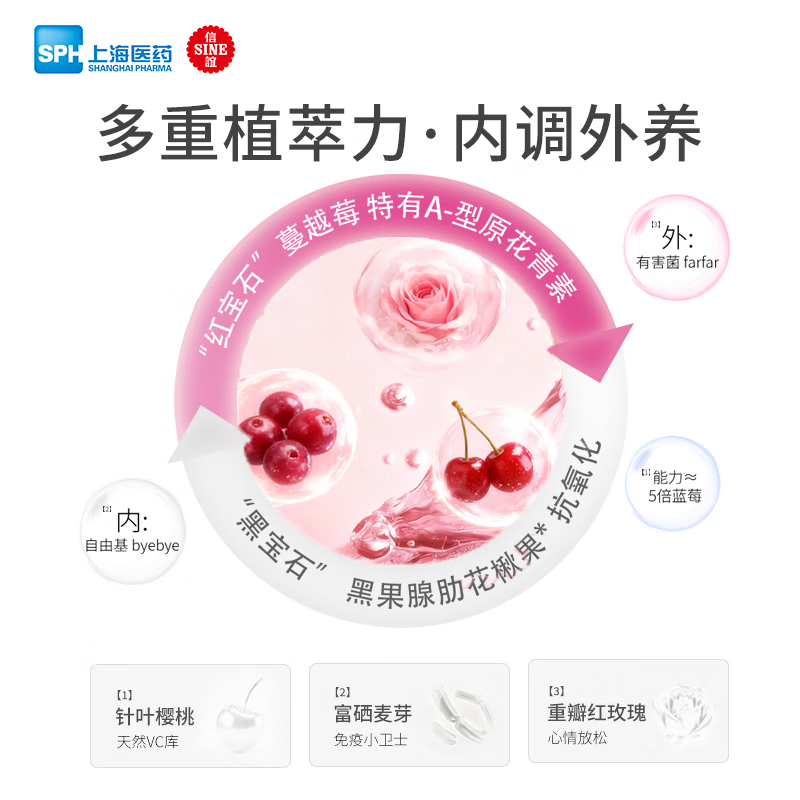 信谊SINE【菲妍益生菌】蔓越莓益生菌粉固体饮料女性花园上海医药旗下 2g*15袋 (尝试1盒装)+送1盒试用装