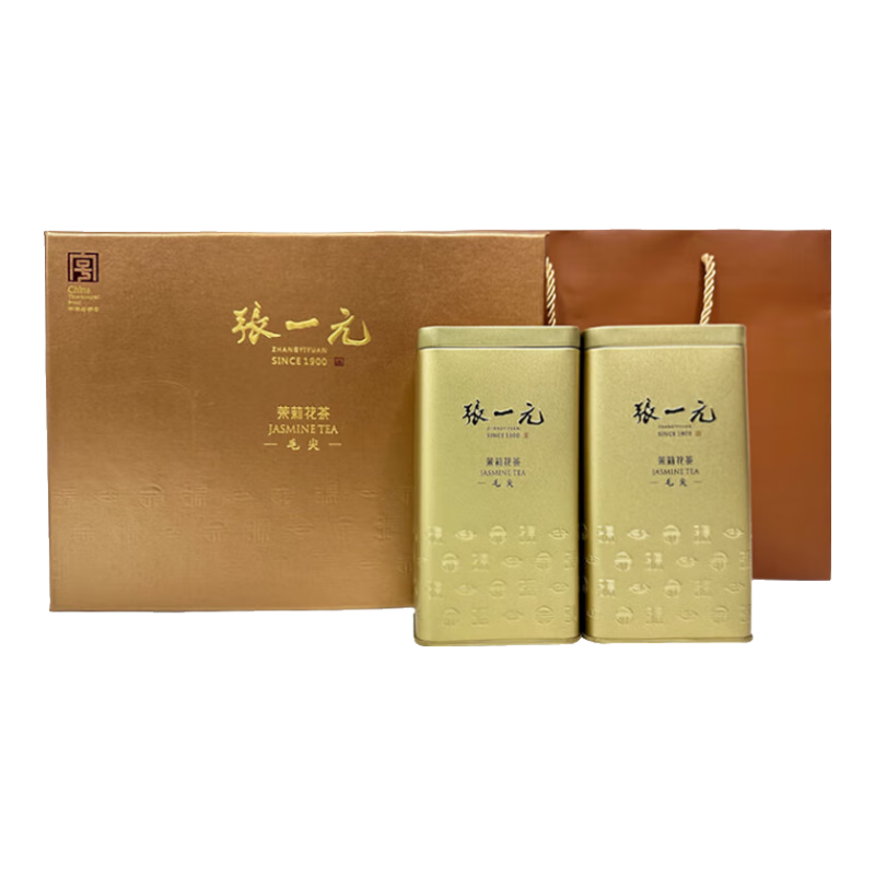 张一元茉莉花茶叶毛尖浓香型春新茶老北京送礼品伴手茶礼特种300g礼盒装 259.9元