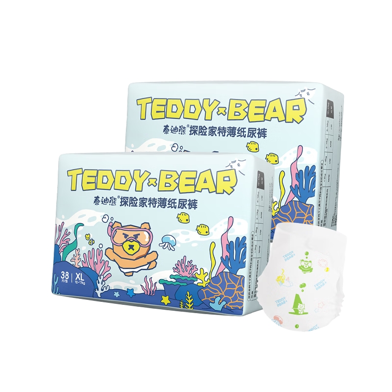 ̩���ܣ�Teddy Bear��̽�ռ��ر�ֽ��� XL38Ƭ*2�� 12-17kg Ӥ����ʪ ������з�©149Ԫ(����ȯ����յ������׹�����74.5Ԫ/��)