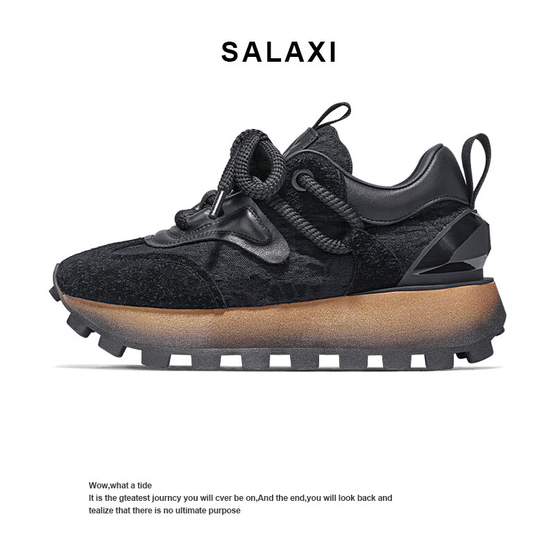 莎莱茜（SALAXI）原创设计龙年高定系列踏云百搭情侣低帮休闲鞋 黑色【女款】 35 (相当运动鞋36码)