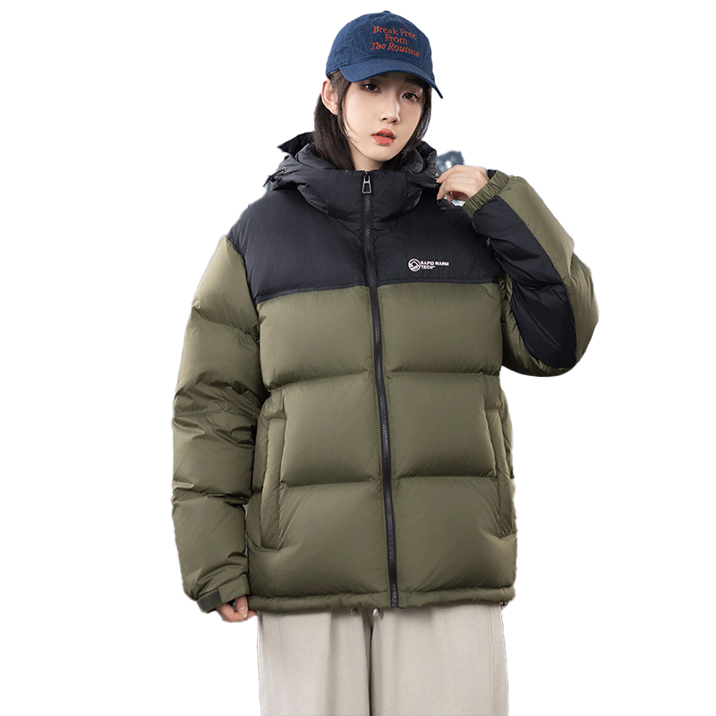 鸭鸭【高充绒】羽绒服男士短款加厚2025年冬季新款面包服防寒保暖外套 黑色 【197-255g充绒】 XL 【建议145-165斤】