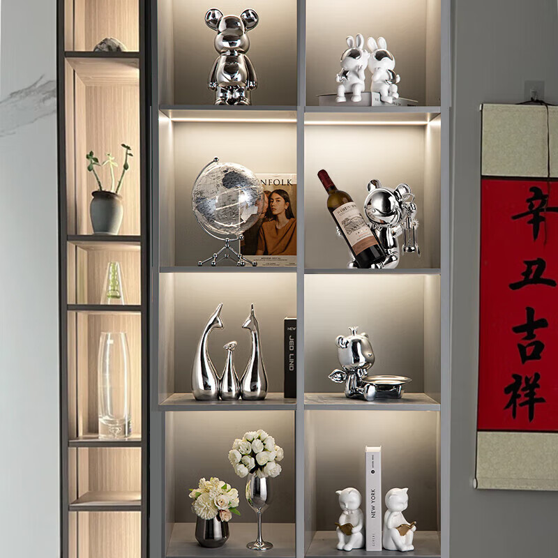 阡侗酒柜摆件高端大气 轻奢客厅装饰品摆件家居电视酒柜红酒架套装饰