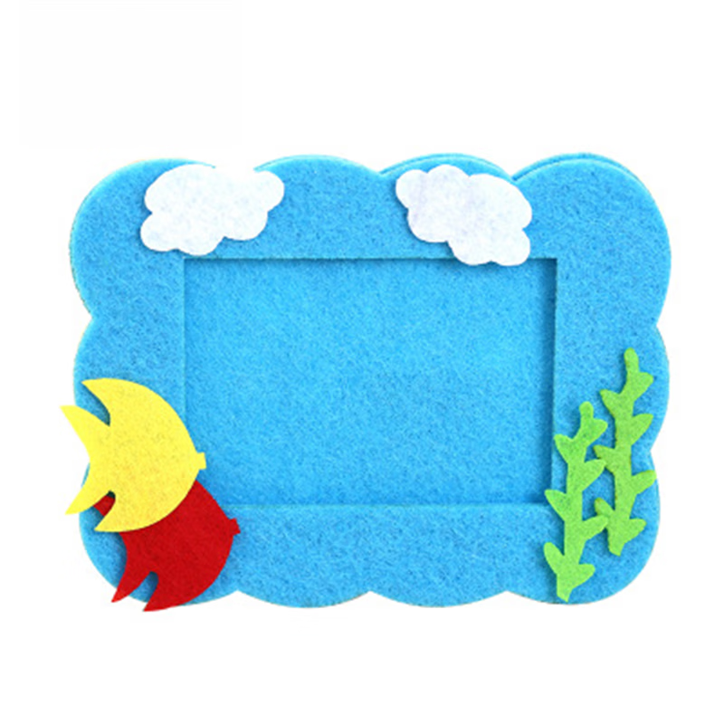 不织布立体相框贴画儿童幼儿园手工diy制作粘贴材料包学生小礼品 蓝色