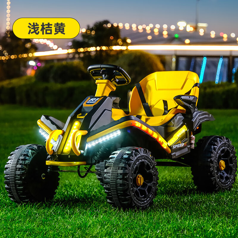 ZHIO新款2-8歲兒童電動(dòng)摩托車(chē)沙灘車(chē)遙控四輪越野車(chē)兒童玩具節(jié)日禮物 黃色沙灘車(chē)高配