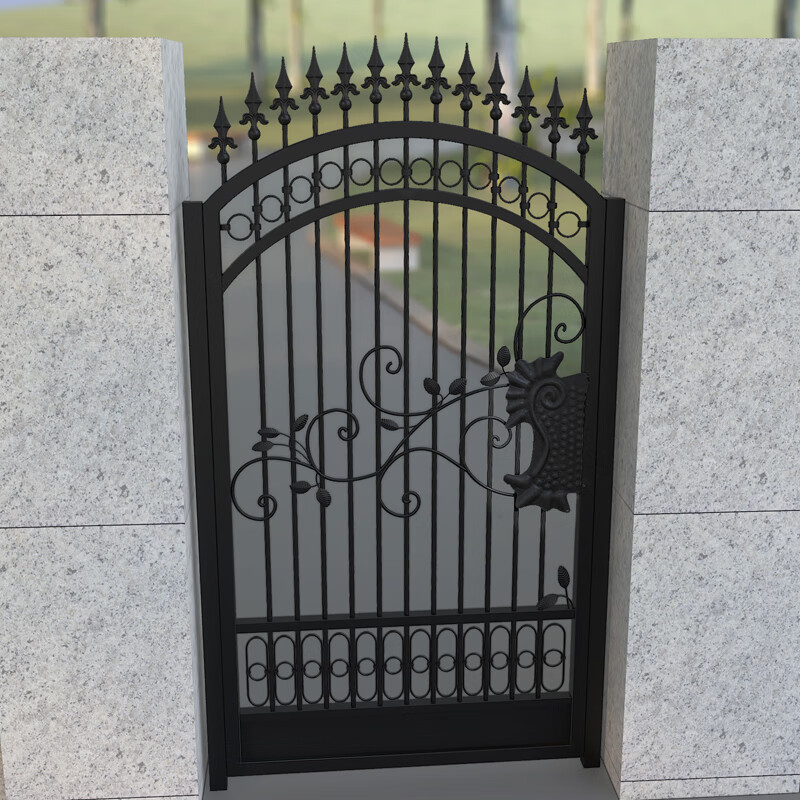 米詅家用铁门庭院门乡村围墙栅栏门户外别墅大门单双门花园门防盗门