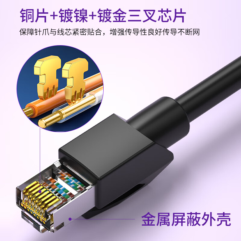 福邦泰工业相机网线高柔超六类拖链双屏蔽网线CAT6类耐弯折千兆万兆工业网线0.15米FBT-8001-0.15 超6类高柔工业网线 绿色 50米