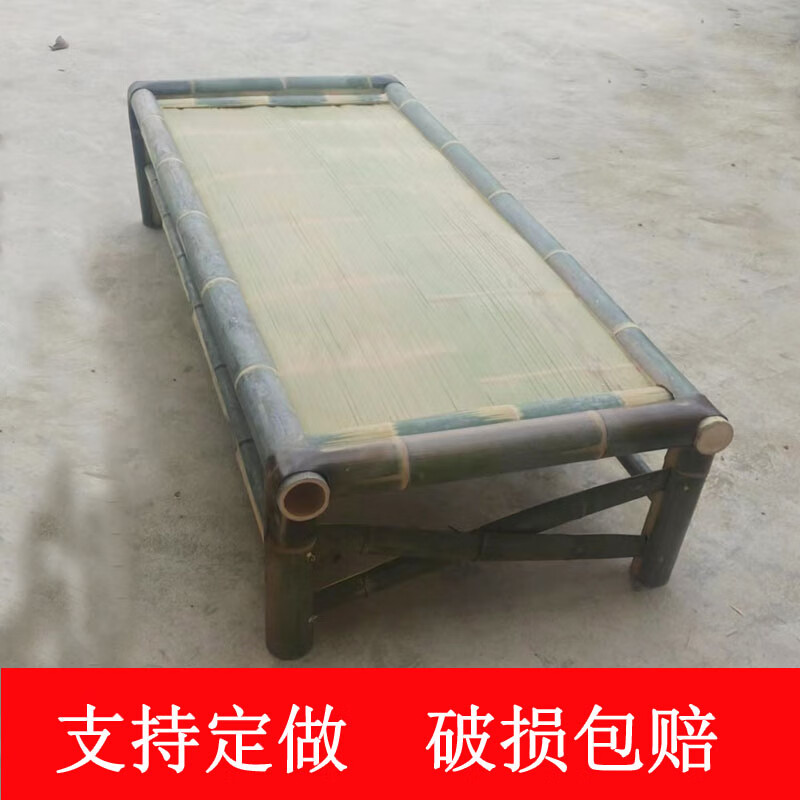 优依福纯手工竹床竹床老式纯凉床户外竹床竹长条凳楠竹制作单人床