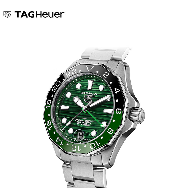 泰格豪雅TAG Heuer【明星同款】瑞士手表竞潜系列天文台认证GMT两地时机械 WBP5115.BA0013