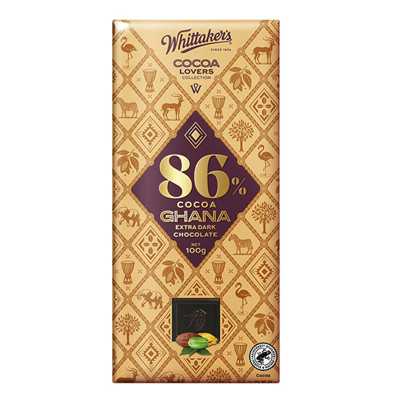 惠特克新西兰whittakers惠特克牛奶巧克力黑巧排块零食食品小吃 100g