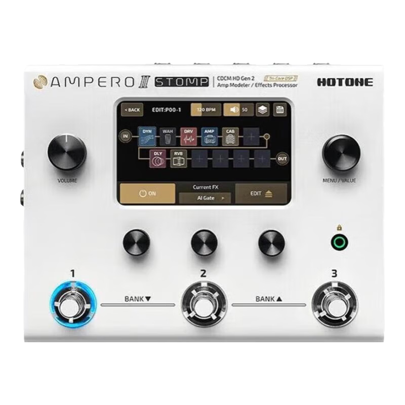 HOTONE Ampero II Stomp效果器stage电吉他综合Mini Ampero2二代one Ampero II Stomp 香草白+航空箱