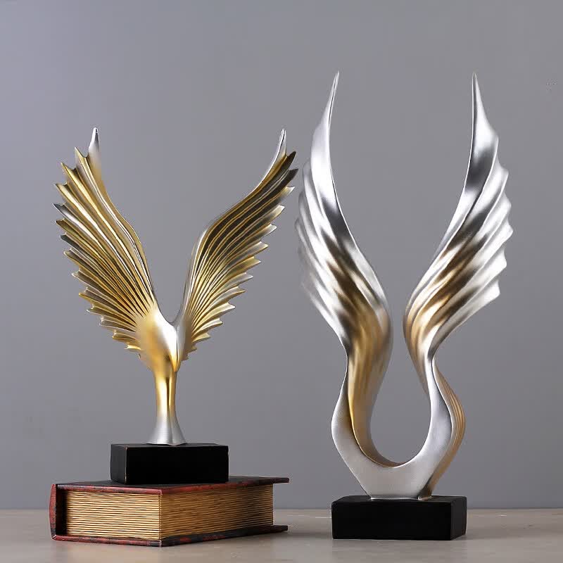 集思美 现代创意轻奢电视柜装饰摆件客厅组合工艺品办公室玄关酒柜摆设 大鹏展翅蓝色