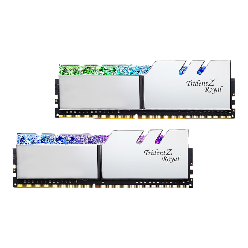 G.SKILL 芝奇 Trident Z Royal皇家戟系列 DDR4 3600MHz 台式机内存 RGB灯条 花耀银 16GB 8GBx2 F4-3600C18D-16GTRS