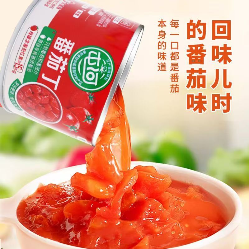 屯河【整箱】中粮屯河番茄丁新疆西红柿块罐头新鲜自然0添加0脂家用 屯河番茄丁200g*24罐（25年新货） 4800g 中粮品质保证 中粮集团品质保证