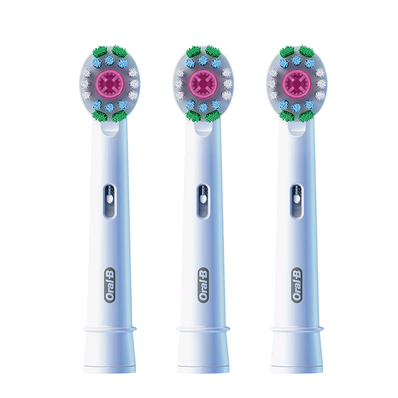 歐樂B電動(dòng)牙刷頭原裝 成人美白型3支裝 EB18p RX-3-3D適配成人D/P/Pro系列牙刷