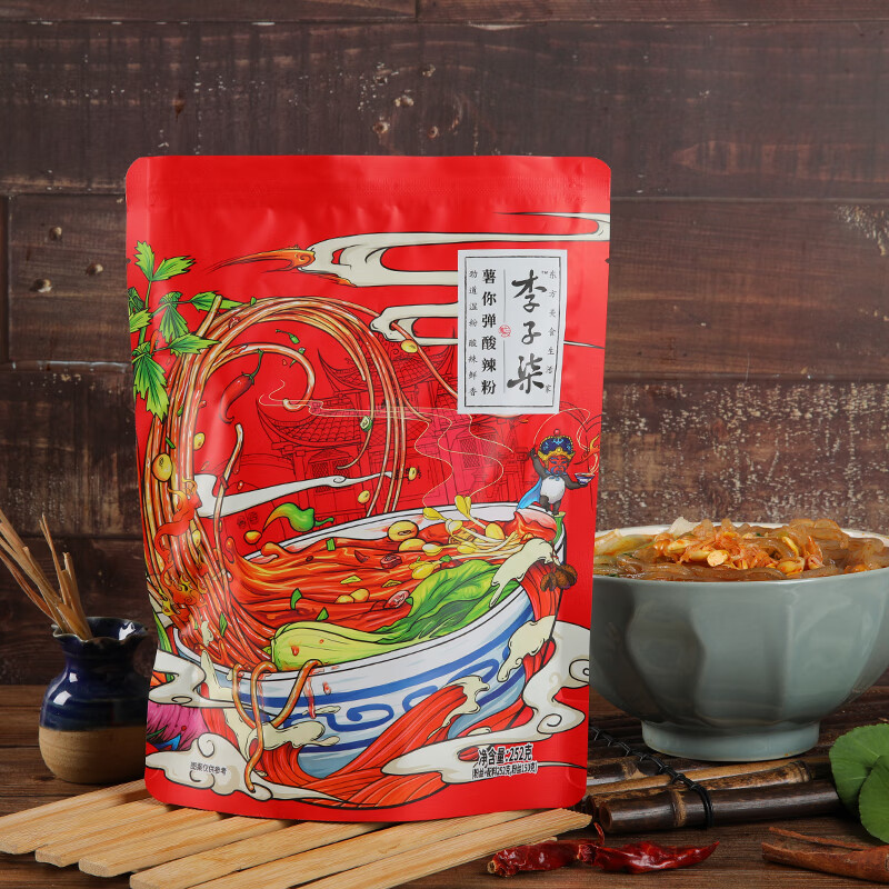 李子柒酸辣粉10袋装正宗四川重庆非油炸方便速食红薯粉丝夜宵湿粉