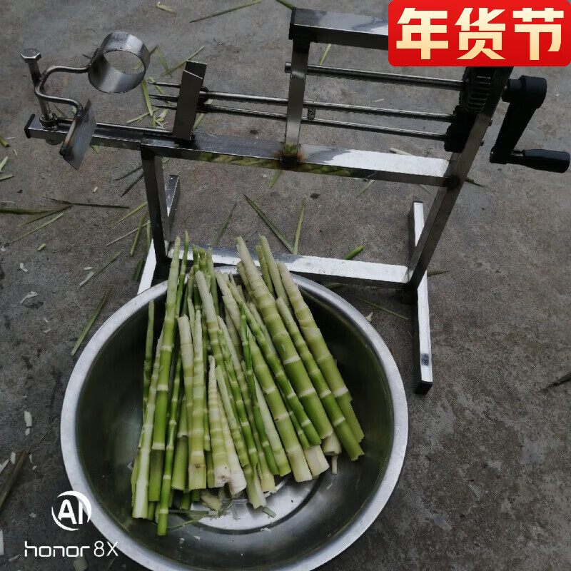 莺雀2023新款剥笋神器剥笋机手摇剥笋机家用剥笋机剥皮机 银色 不锈钢