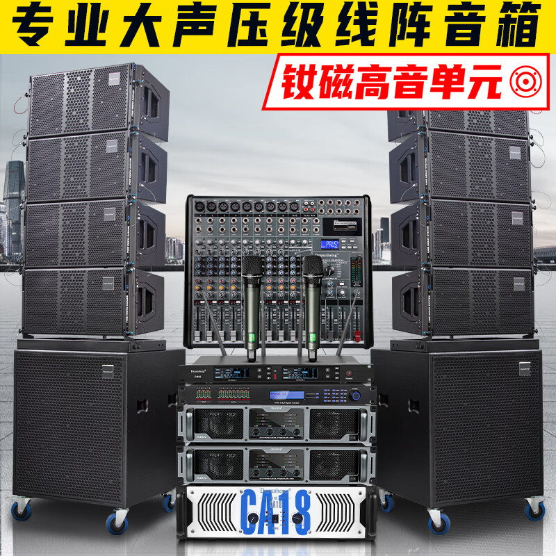 depusheng LD10單10英寸專(zhuān)業(yè)舞臺(tái)音箱戶(hù)外線(xiàn)陣音響套裝校園廣場(chǎng)婚慶大型演出會(huì)議工程釹磁喇叭 單10寸舞臺(tái)遠(yuǎn)程音箱套裝（8+2）