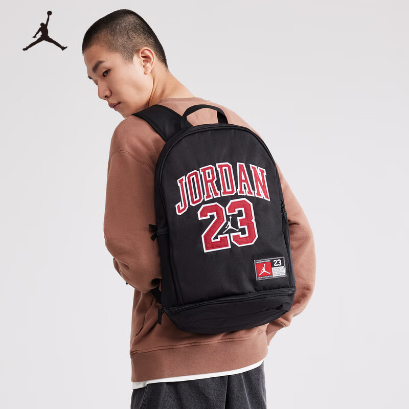 NIKE JORDAN 耐克AJ双肩背包男女书包23号可调节大学生背包电脑包 正黑色 8/20(49*31*17cm)