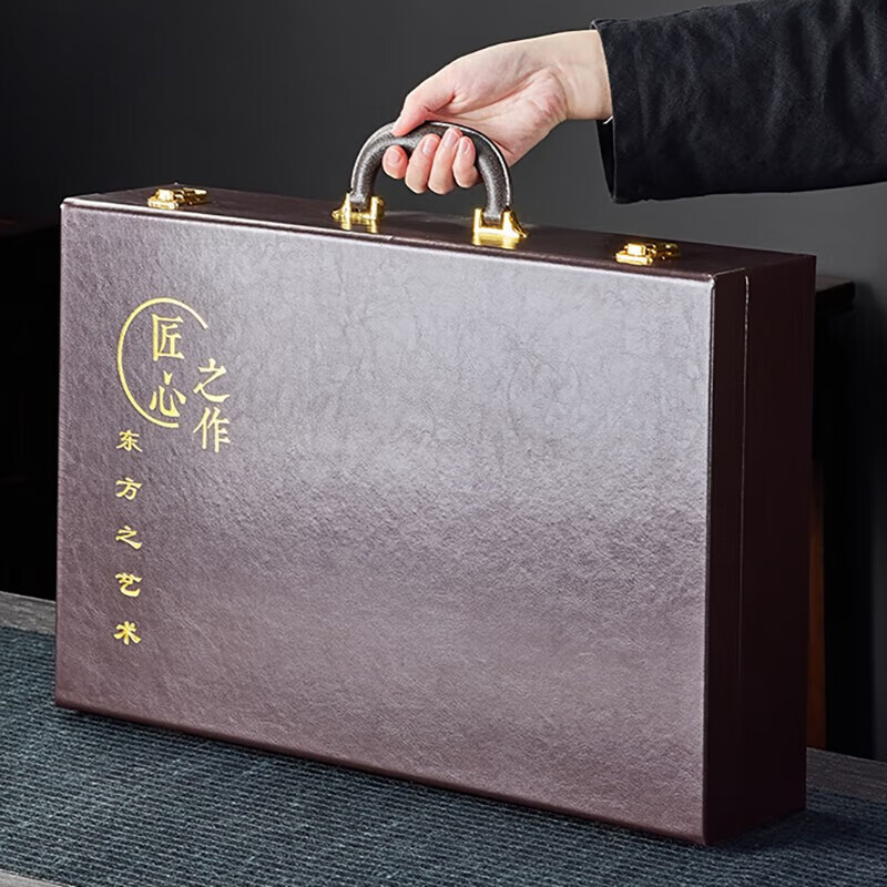 端匠汝窑茶具整套装功夫泡煮陶瓷高壶杯器办公家用道盖碗手工送礼盒档 汝窑商用送礼【豪华套装】 15件