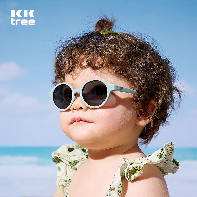 Kocotreekk树婴儿眼镜防晒宝宝墨镜男宝幼儿太阳镜偏光女宝潮雾霾蓝
