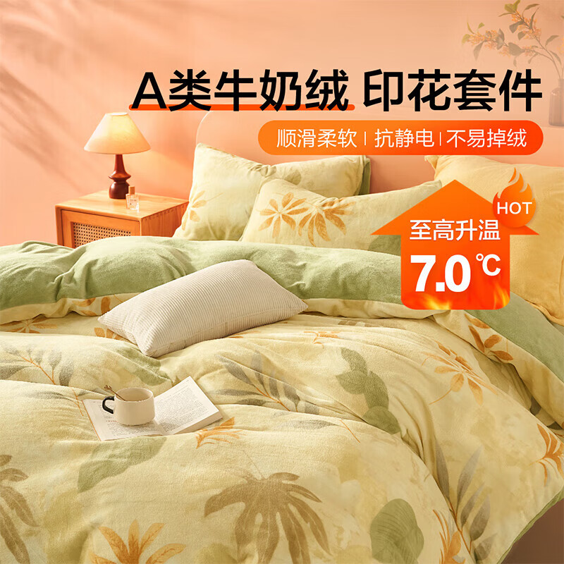 百丽丝出品三四件套a类牛奶绒抗静电裸睡机洗宿舍家用床单被套 A类牛奶绒套件 床单款 1.8米床 适配220*240cm被芯