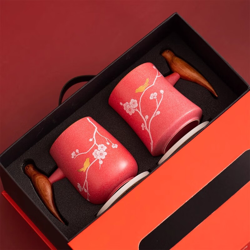 上新了文创 故宫陶瓷对杯 情侣水杯新人结婚礼物伴手礼 喜上眉梢教师节礼物